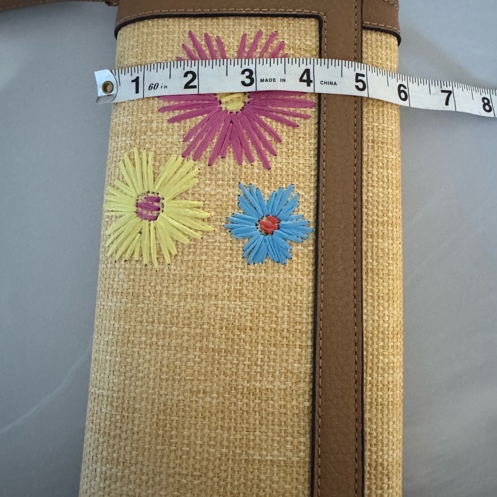 Anne Klein Embroidered Straw Crossbody Bag - Picture 8 of 9